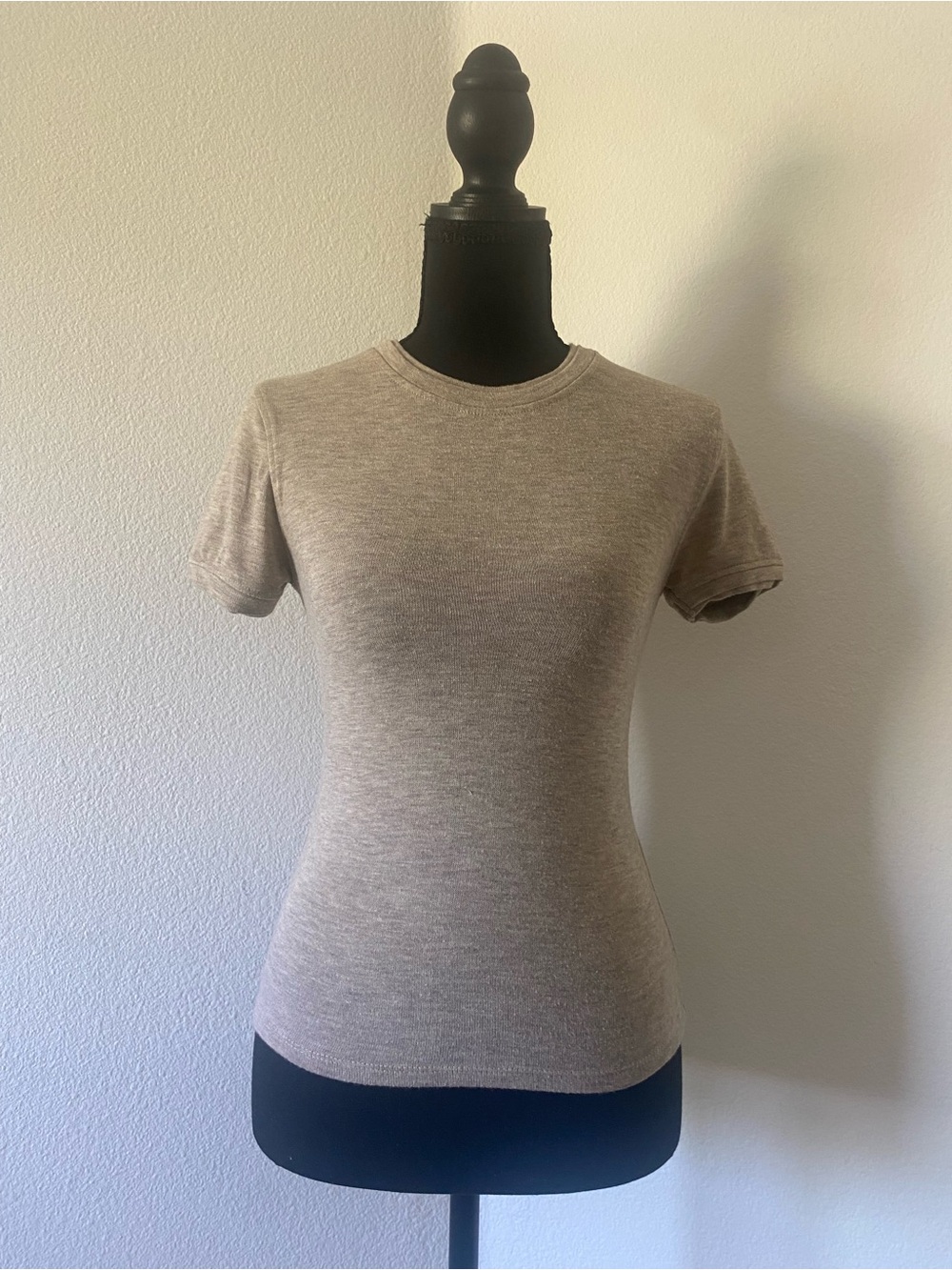 Zara Short Sleeve Crewneck Top - Taupe